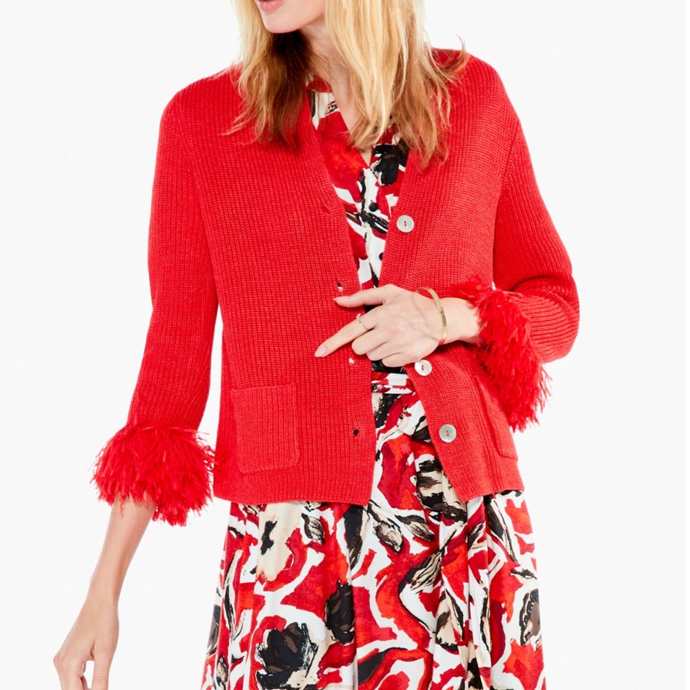 Nic+Zoe fringe sleeve cardigan